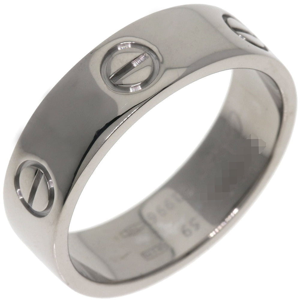 CARTIER Ring K18WG Silver Love Ring #59 Women Used Authentic