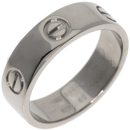 CARTIER Ring K18WG Silver Love Ring #59 Women Used Authentic