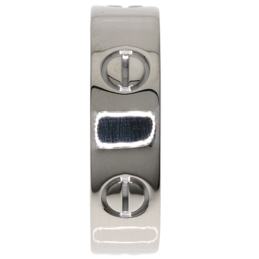 CARTIER Ring K18WG Silver Love Ring #59 Women Used Authentic