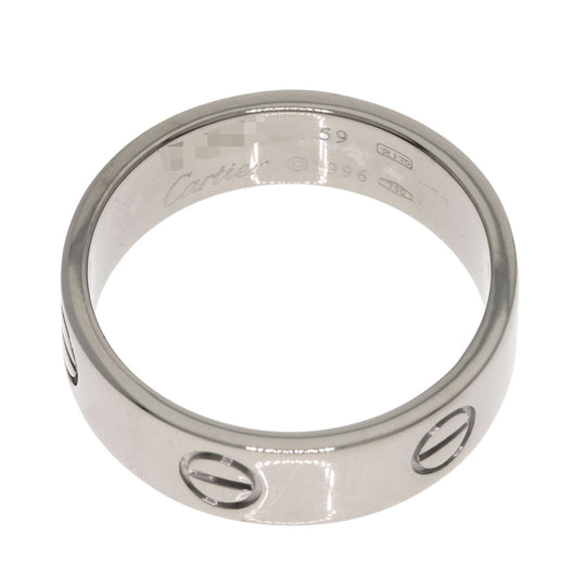CARTIER Ring K18WG Silver Love Ring #59 Women Used Authentic