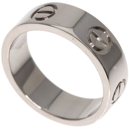 CARTIER Ring K18WG Silver Love Ring #48 Women Used Authentic