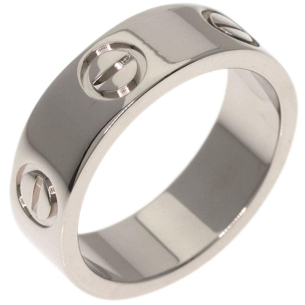 CARTIER Ring K18WG Silver Love Ring #48 Women Used Authentic