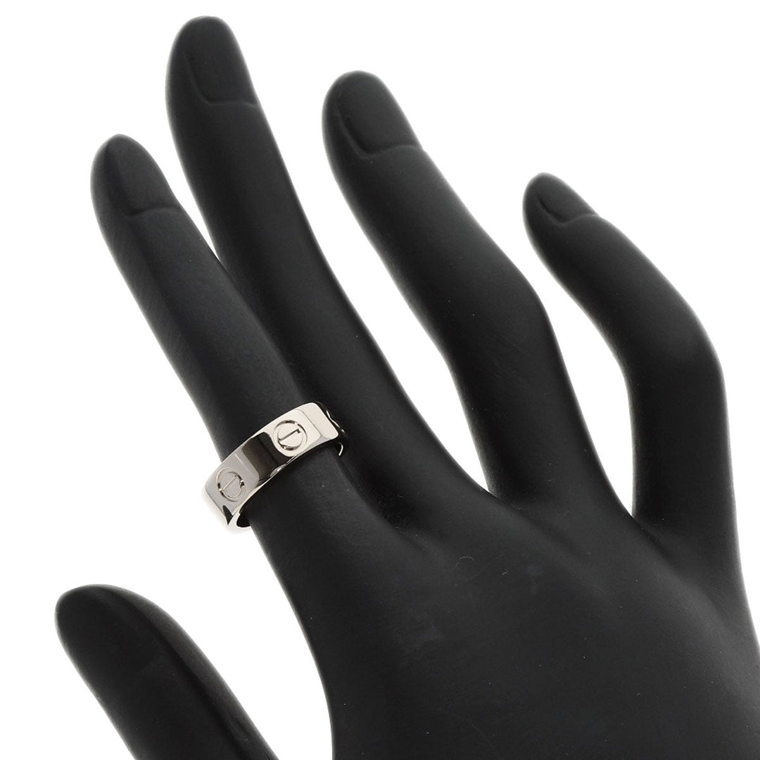 CARTIER Ring K18WG Silver Love Ring #48 Women Used Authentic