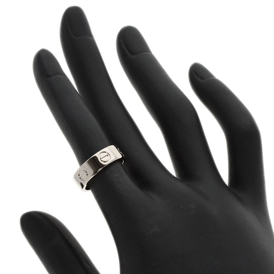 CARTIER Ring K18WG Silver Love Ring #48 Women Used Authentic