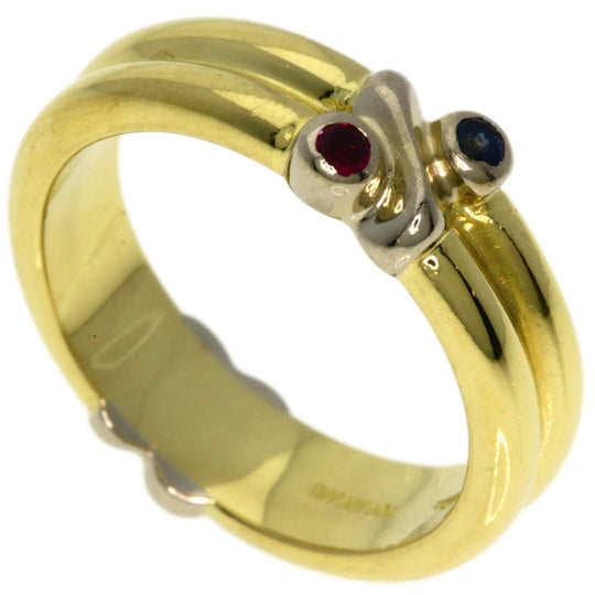 TIFFANY&Co. Ring K18YG , K18WG gold Signature Ruby Sapphire Women Used Authentic
