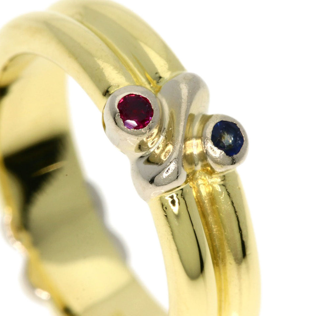TIFFANY&Co. Ring K18YG , K18WG gold Signature Ruby Sapphire Women Used Authentic