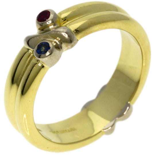 TIFFANY&Co. Ring K18YG , K18WG gold Signature Ruby Sapphire Women Used Authentic