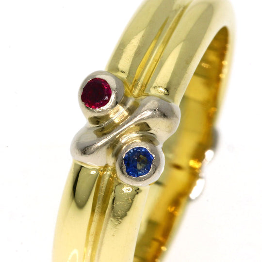 TIFFANY&Co. Ring K18YG , K18WG gold Signature Ruby Sapphire Women Used Authentic