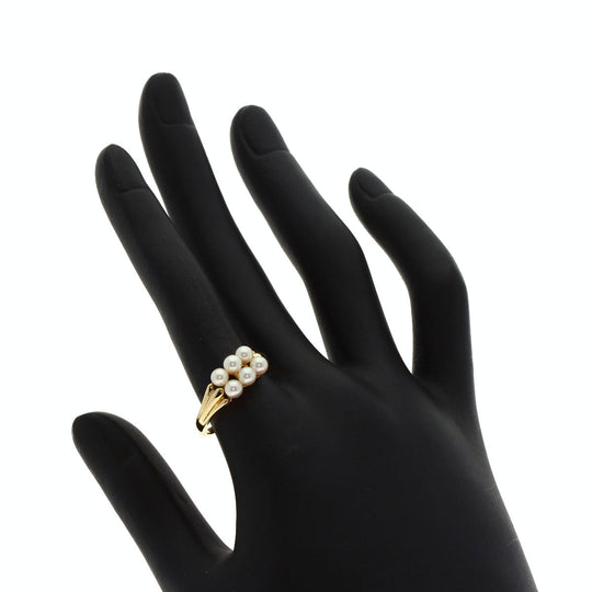 MIKIMOTO Ring 18K Yellow Gold gold Baby Pearl 2 Row