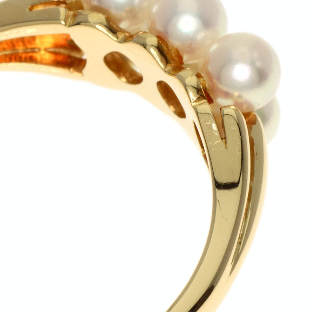 MIKIMOTO Ring 18K Yellow Gold gold Baby Pearl 2 Row