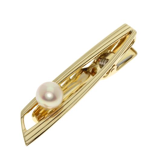 MIKIMOTO Tie pin K14YG gold Akoya Pearl Tie Bar mens Used Authentic