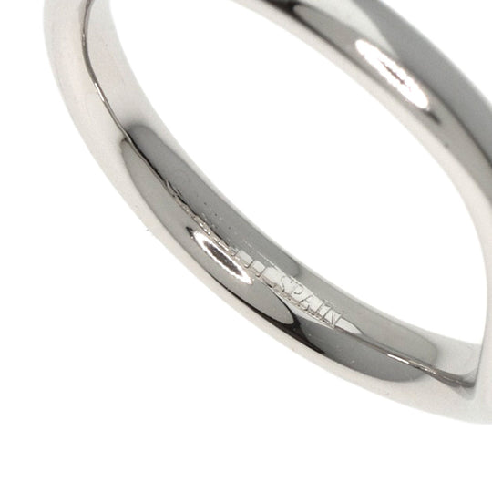 TIFFANY&Co. Ring PT950 Silver Curved Band 1P Diamond Women Used Authentic