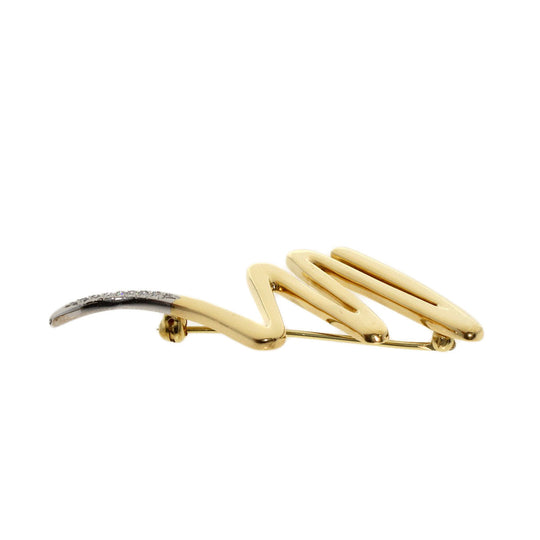 TIFFANY&Co. Brooch 18K Yellow Gold gold Scribble Diamond Women Used Authentic