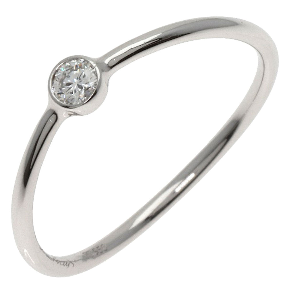 TIFFANY&Co. Ring PT950 Silver Wave Single Row 1P Diamond