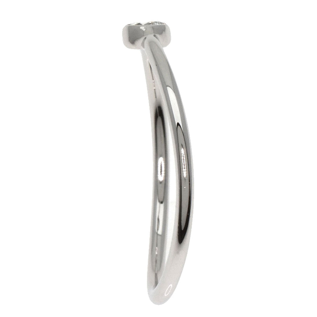 TIFFANY&Co. Ring PT950 Silver Wave Single Row 1P Diamond