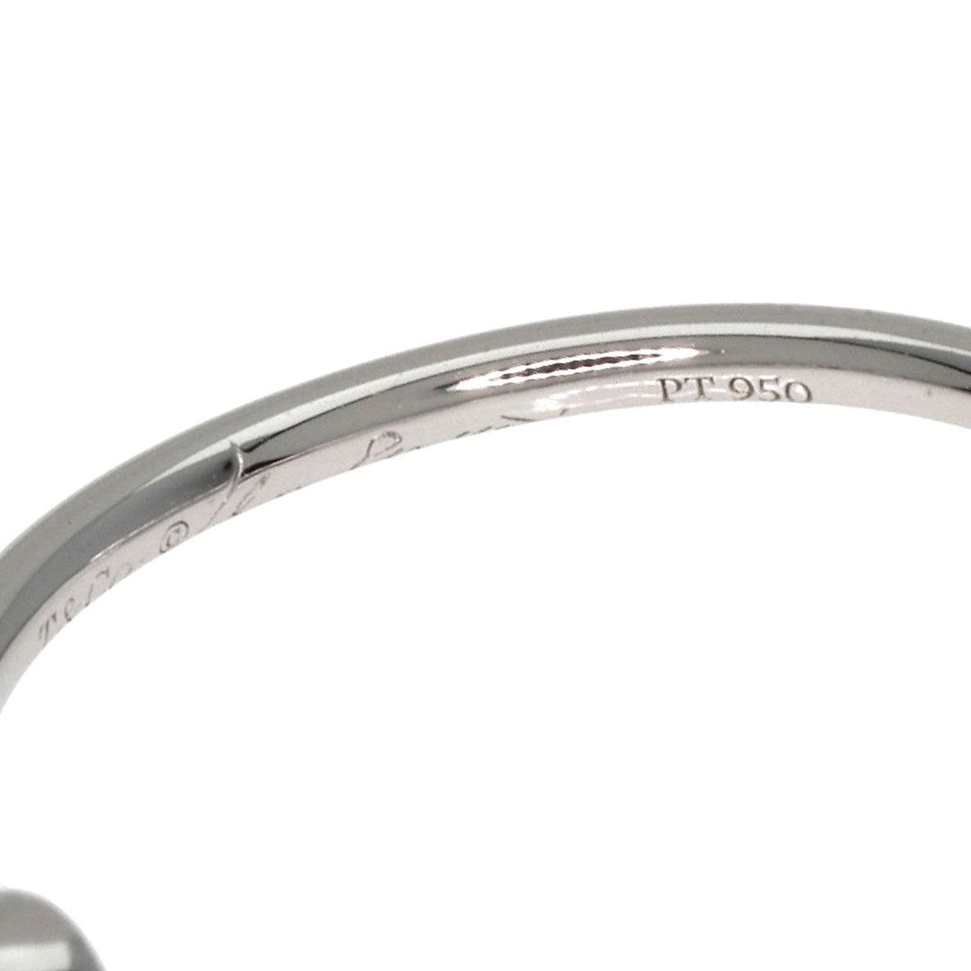 TIFFANY&Co. Ring PT950 Silver Wave Single Row 1P Diamond