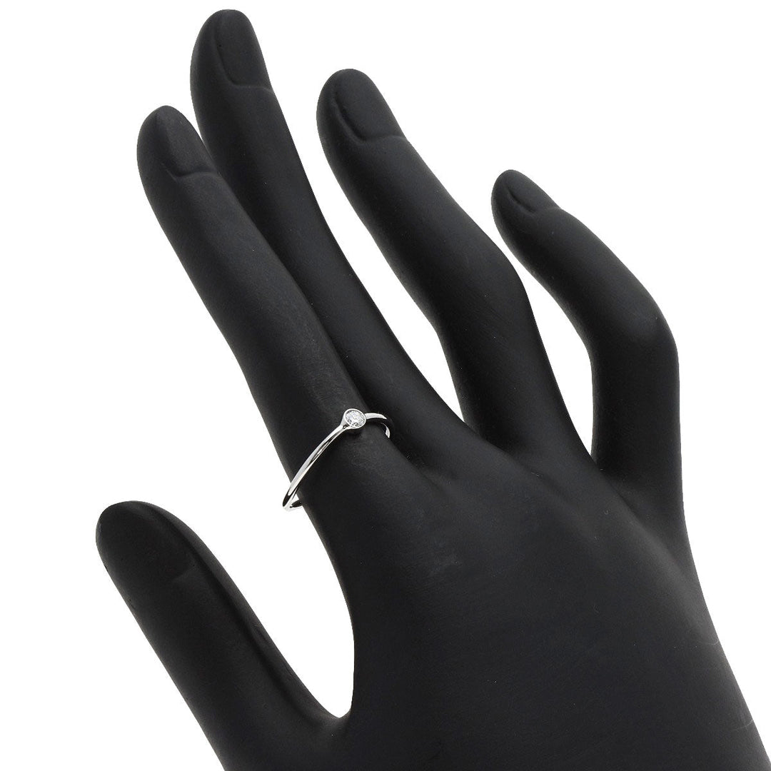 TIFFANY&Co. Ring PT950 Silver Wave Single Row 1P Diamond