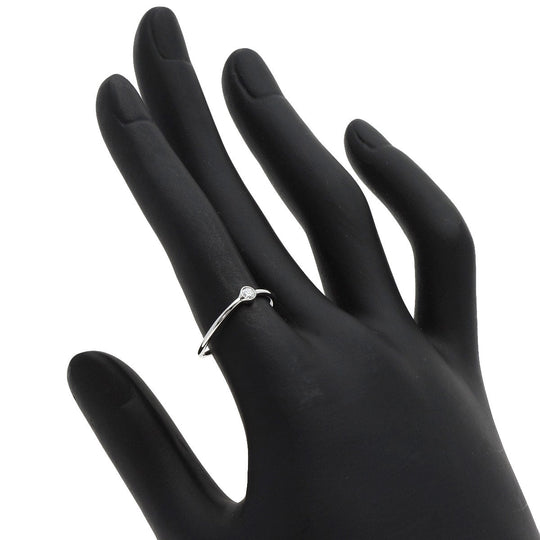 TIFFANY&Co. Ring PT950 Silver Wave Single Row 1P Diamond