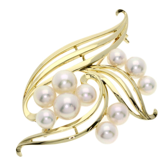 MIKIMOTO Brooch K14YG gold Akoya pearl Pearl Women Used Authentic