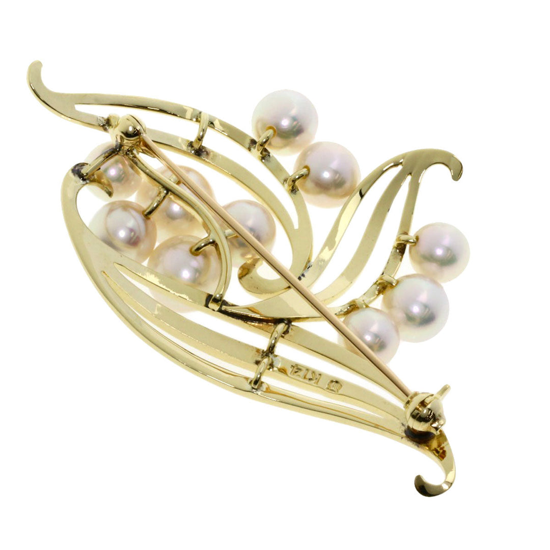 MIKIMOTO Brooch K14YG gold Akoya pearl Pearl Women Used Authentic