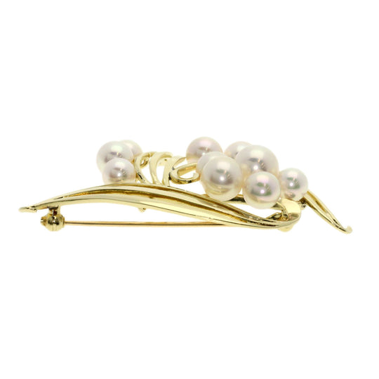 MIKIMOTO Brooch K14YG gold Akoya pearl Pearl Women Used Authentic