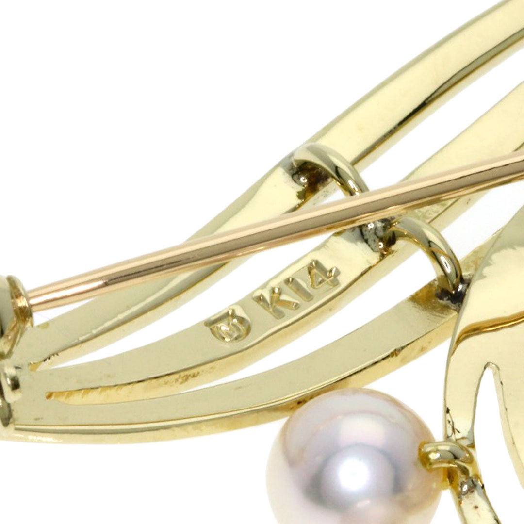 MIKIMOTO Brooch K14YG gold Akoya pearl Pearl Women Used Authentic