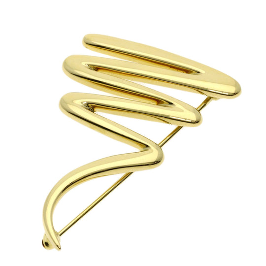 TIFFANY&Co. Brooch 18K Yellow Gold gold Scribble Women Used Authentic