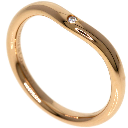 TIFFANY&Co. Ring 18K Pink Gold gold Curved Band Diamond Women Used Authentic