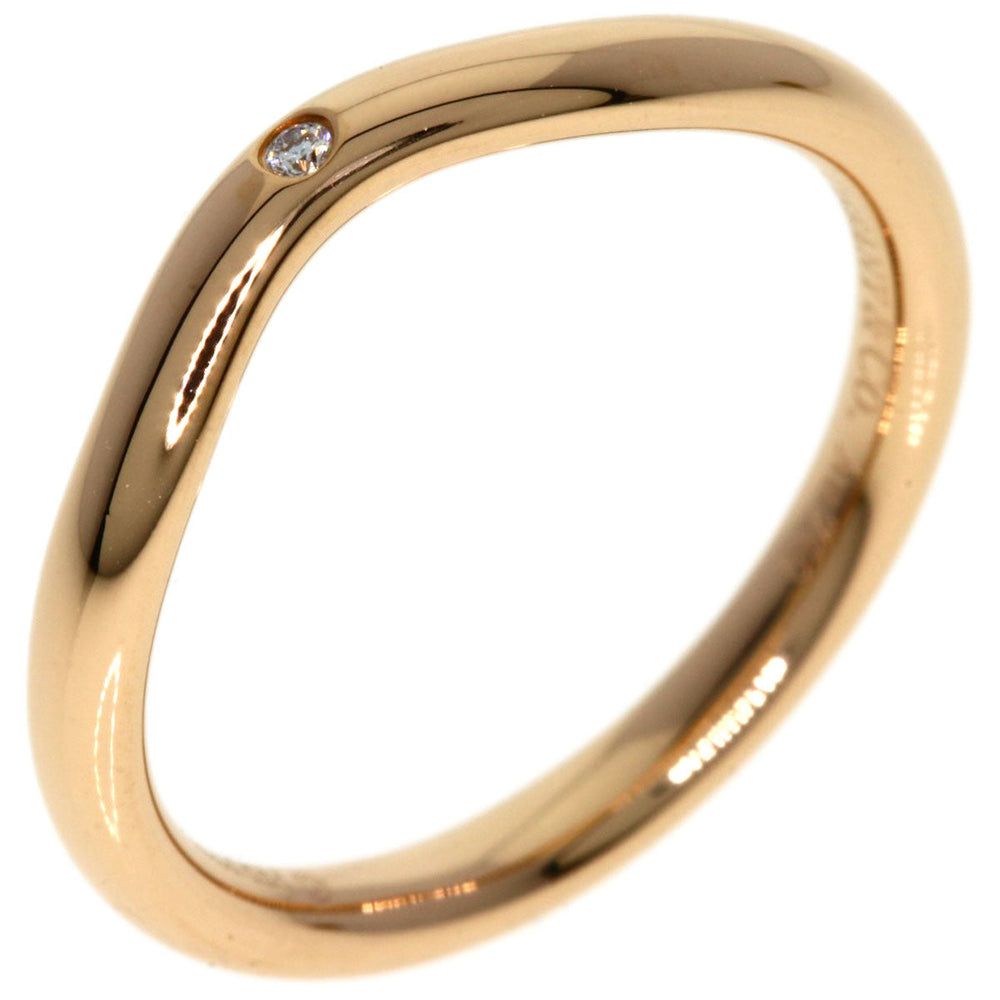 TIFFANY&Co. Ring 18K Pink Gold gold Curved Band Diamond Women Used Authentic