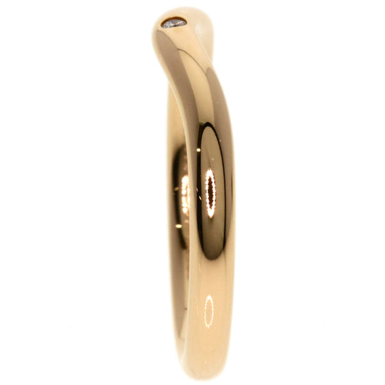 TIFFANY&Co. Ring 18K Pink Gold gold Curved Band Diamond Women Used Authentic