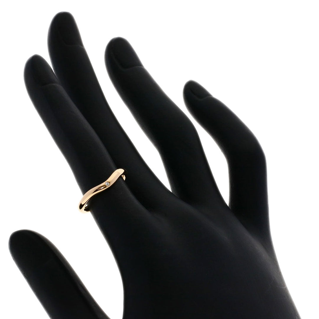 TIFFANY&Co. Ring 18K Pink Gold gold Curved Band Diamond Women Used Authentic