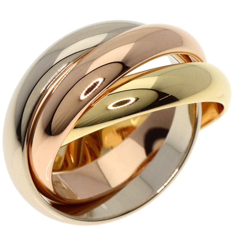 CARTIER Ring K18YG , K18WG , K18PG gold Trinity MM #48 Women Used Authentic