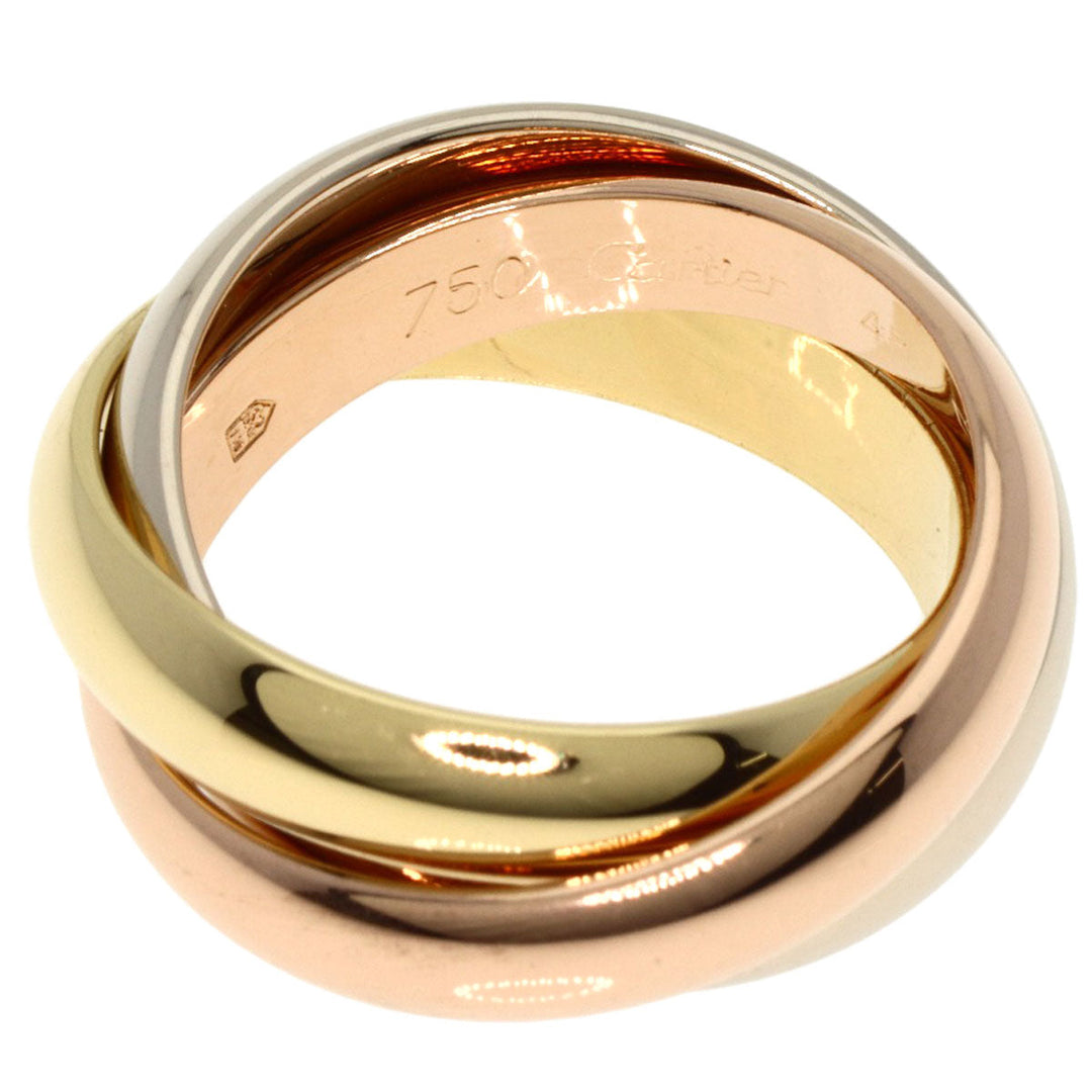 CARTIER Ring K18YG , K18WG , K18PG gold Trinity MM #48 Women Used Authentic
