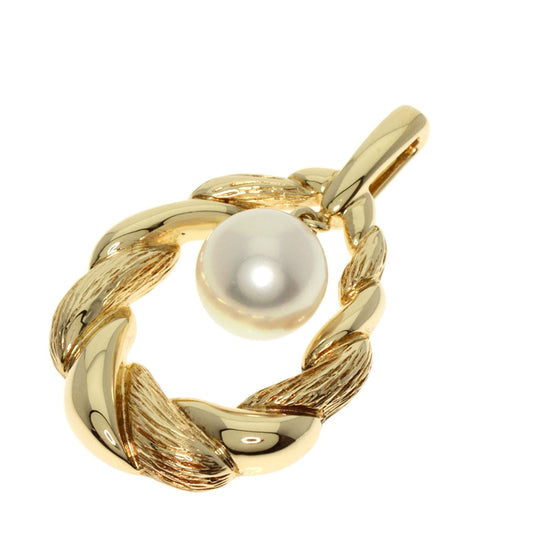 MIKIMOTO Pendant top K14YG gold Akoya Pearl Pearl TOP Women Used Authentic