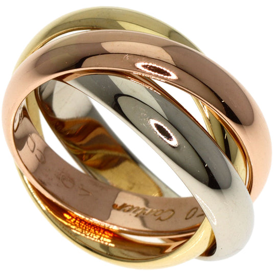CARTIER Ring K18YG , K18WG , K18PG gold Trinity MM #49 Women Used Authentic