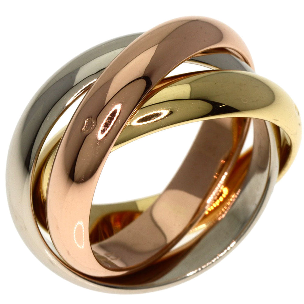 CARTIER Ring K18YG , K18WG , K18PG gold Trinity MM #49 Women Used Authentic