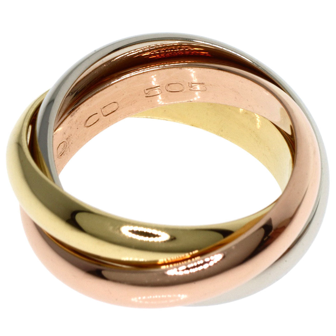CARTIER Ring K18YG , K18WG , K18PG gold Trinity MM #49 Women Used Authentic