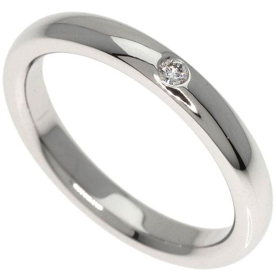 TIFFANY&Co. Ring PT950 Silver Stacking Band 1P Diamond