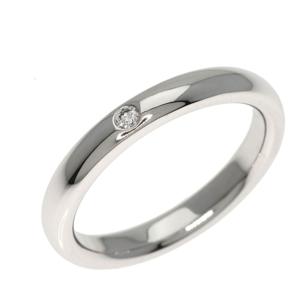 TIFFANY&Co. Ring PT950 Silver Stacking Band 1P Diamond