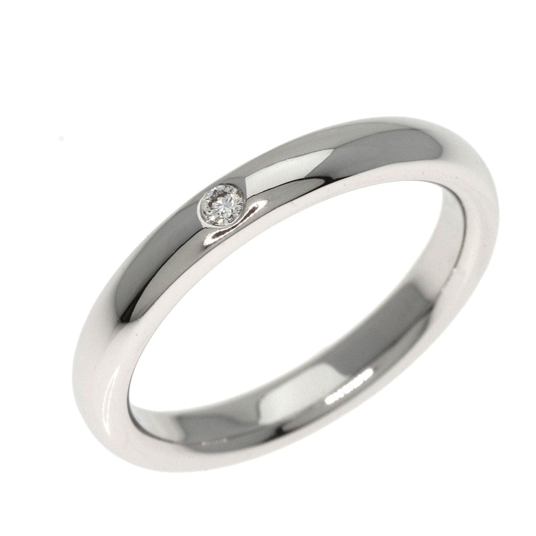 TIFFANY&Co. Ring PT950 Silver Stacking Band 1P Diamond