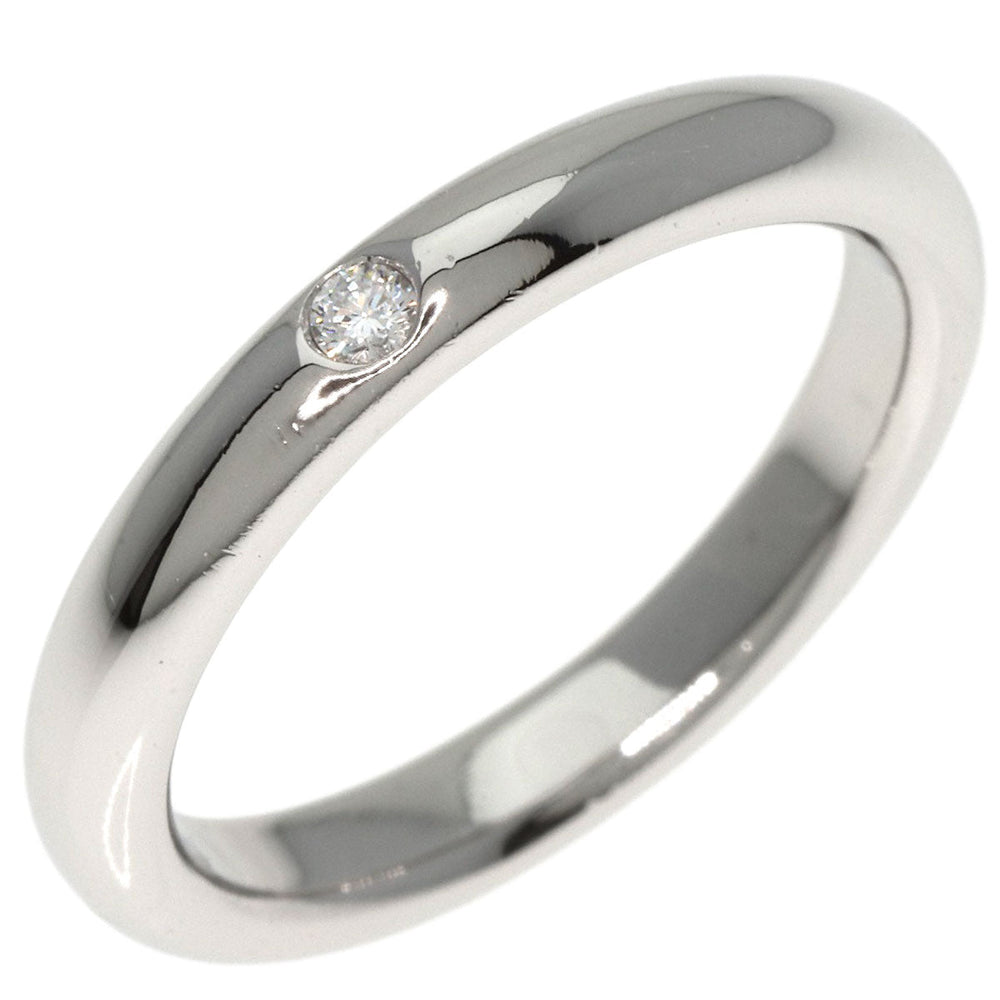 TIFFANY&Co. Ring PT950 Silver Stacking Band 1P Diamond