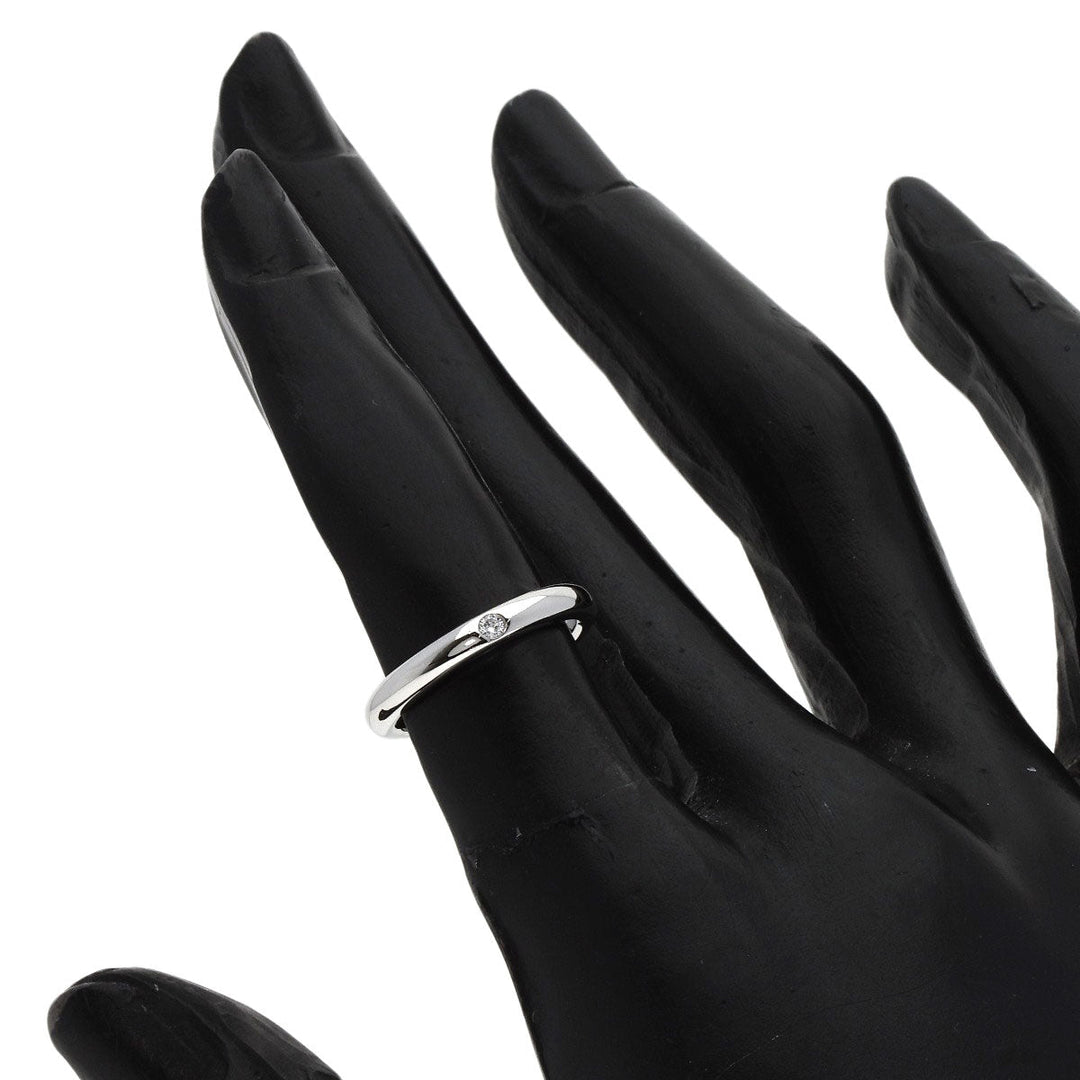 TIFFANY&Co. Ring PT950 Silver Stacking Band 1P Diamond