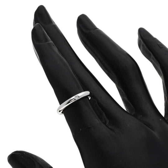 TIFFANY&Co. Ring PT950 Silver Stacking Band 1P Diamond