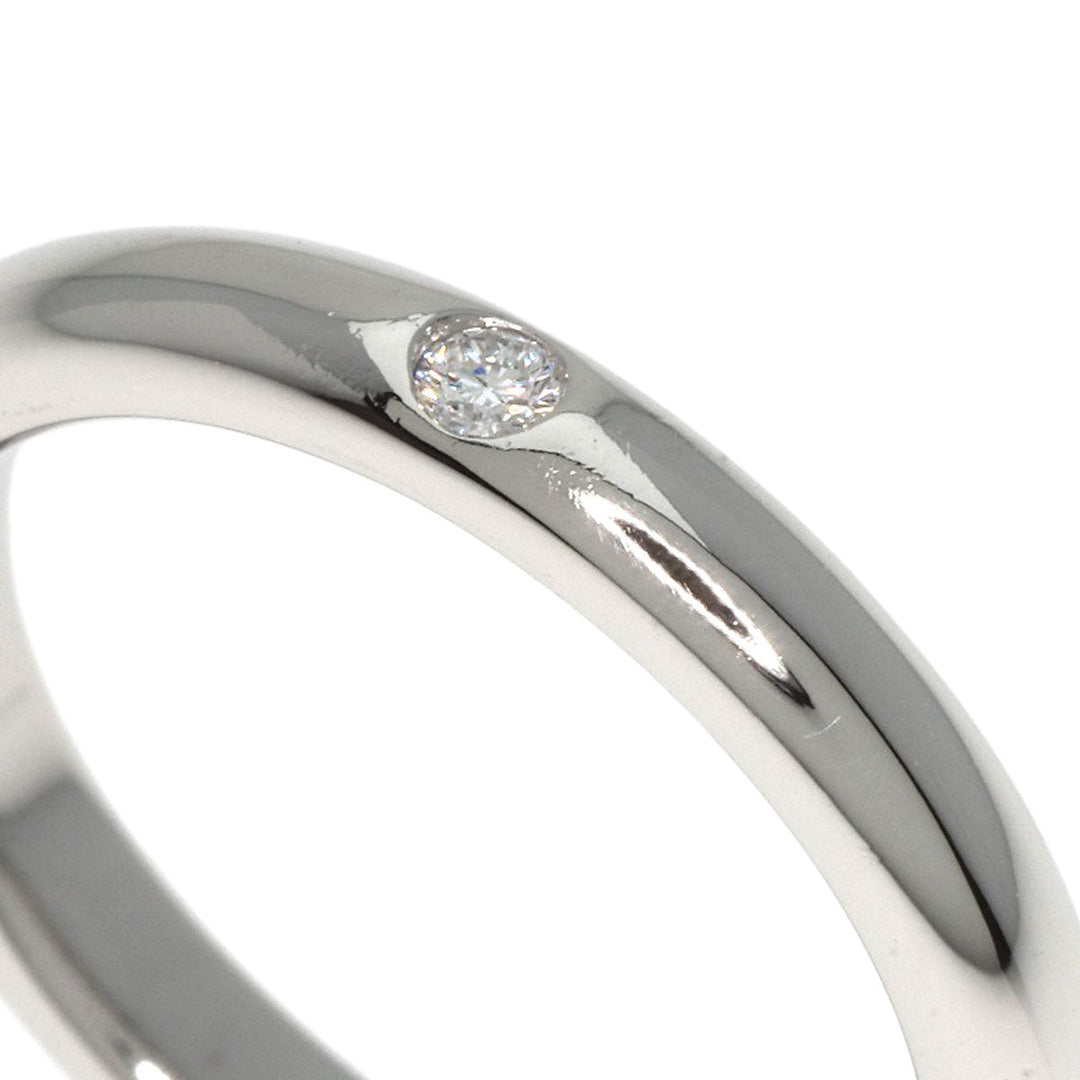TIFFANY&Co. Ring PT950 Silver Stacking Band 1P Diamond