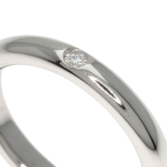 TIFFANY&Co. Ring PT950 Silver Stacking Band 1P Diamond