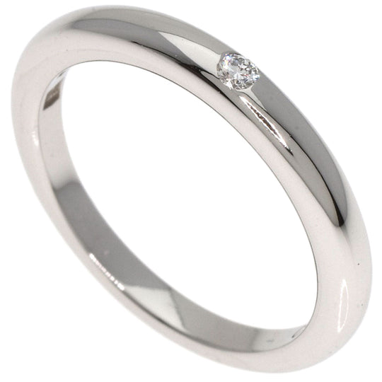 BVLGARI Ring PT950 Silver FEDDY Wedding Band 1P Diamond Women Used Authentic