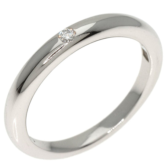 BVLGARI Ring PT950 Silver FEDDY Wedding Band 1P Diamond Women Used Authentic