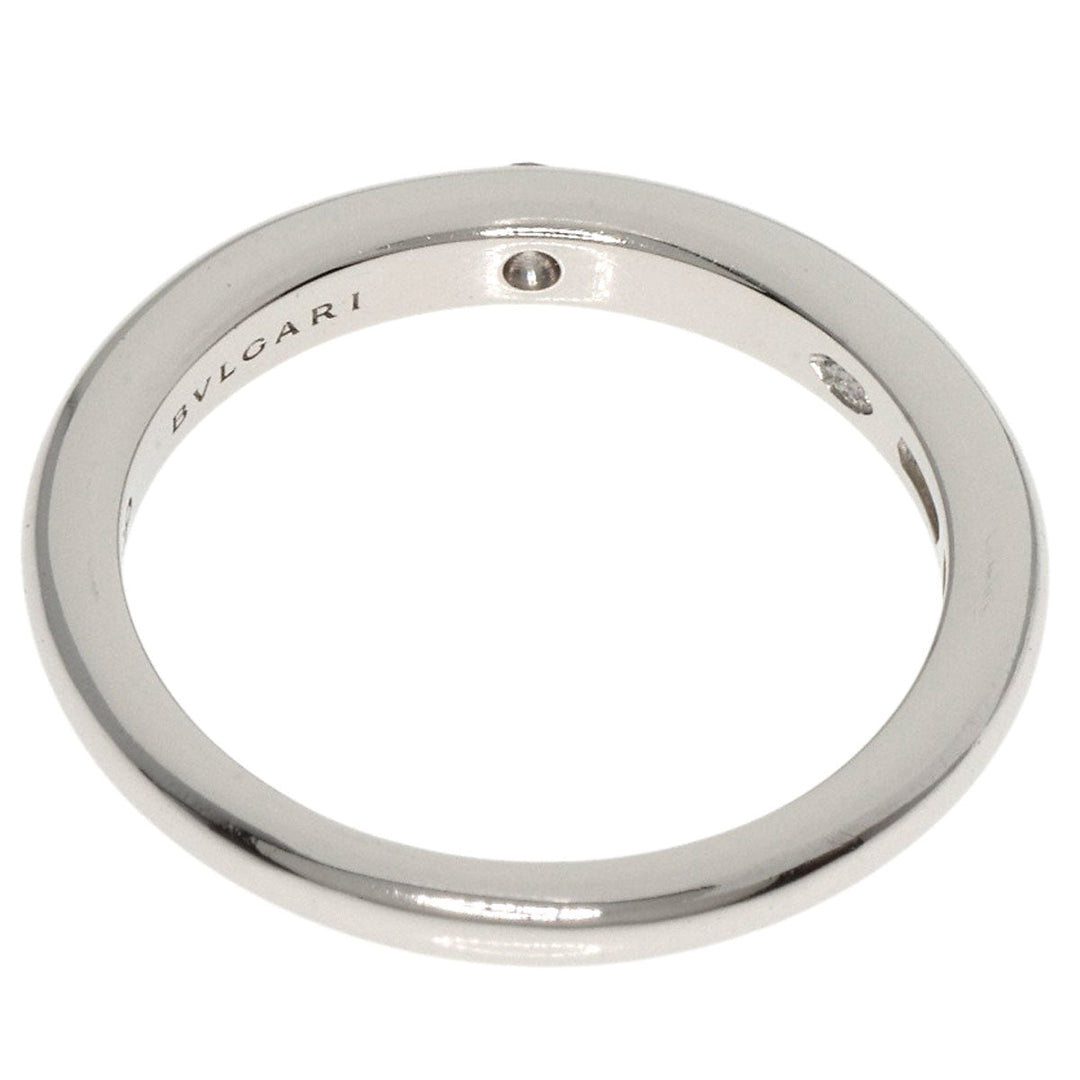 BVLGARI Ring PT950 Silver FEDDY Wedding Band 1P Diamond Women Used Authentic