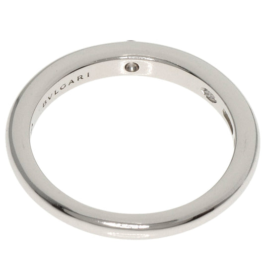 BVLGARI Ring PT950 Silver FEDDY Wedding Band 1P Diamond Women Used Authentic
