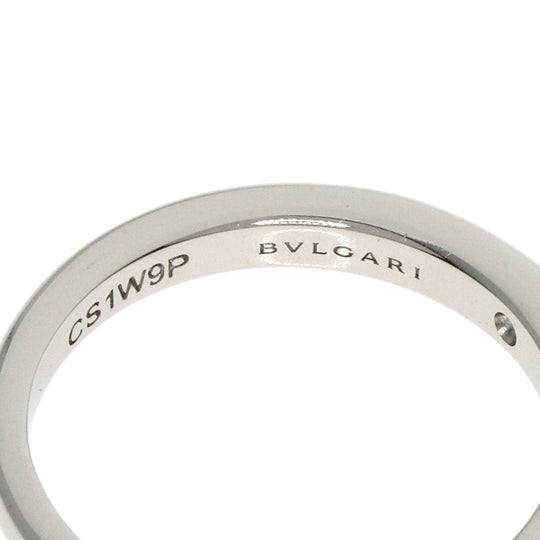 BVLGARI Ring PT950 Silver FEDDY Wedding Band 1P Diamond Women Used Authentic